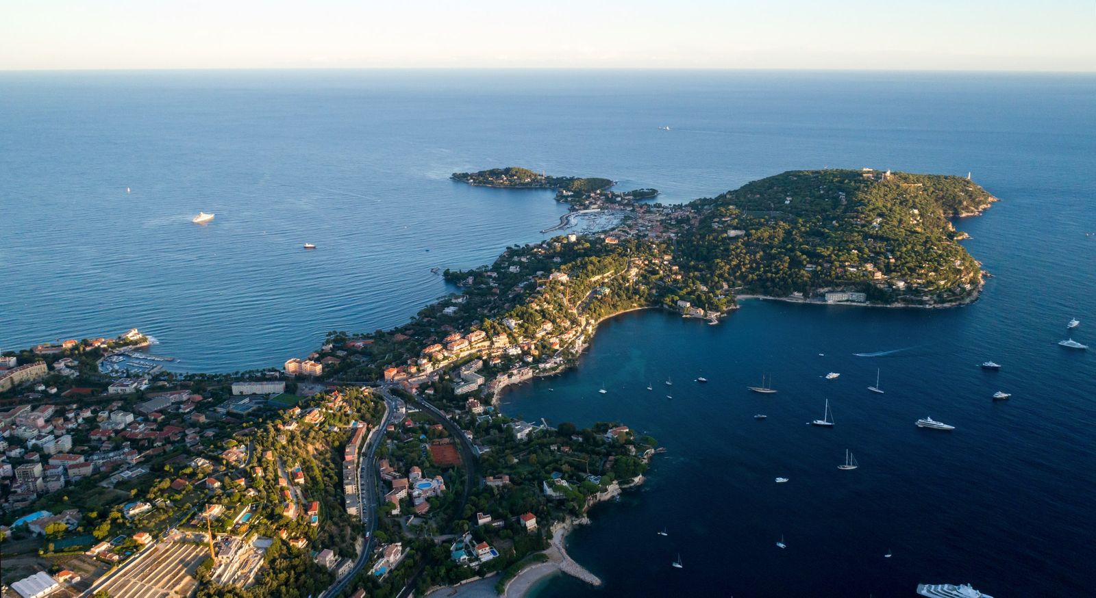 The Saint-Jean-Cap-Ferrat peninsula from the air, next door to Beaulieu-sur-Mer