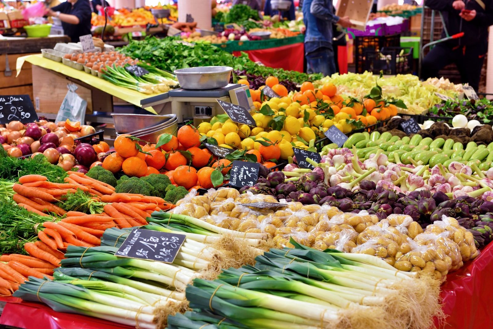 Fruit and vegetables at the Marché Forville in Cannes