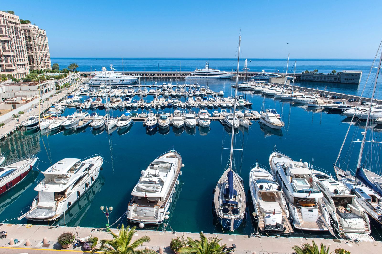 Boats moored in the marina at the port of Cap d'Ail