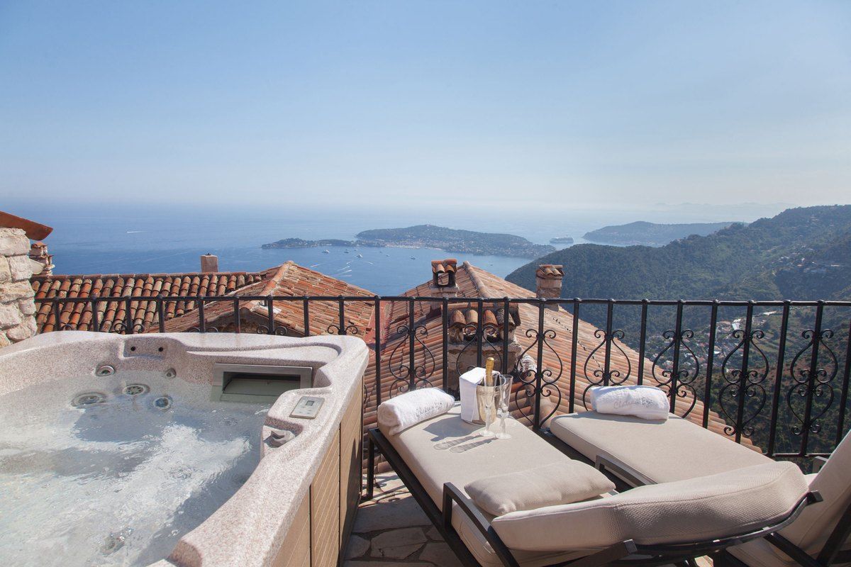 The panoramic terrace of Château Eza above the sea