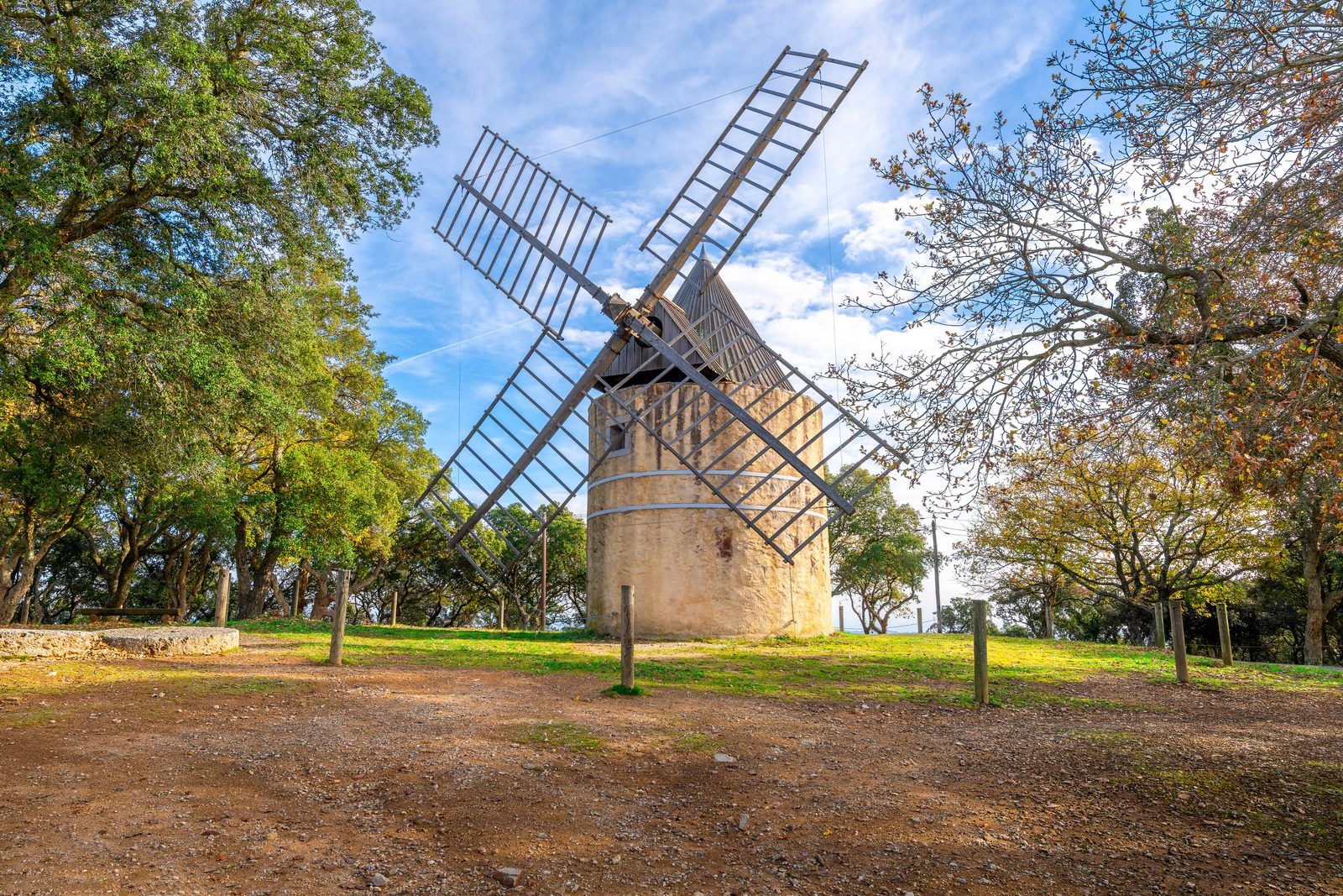 The Moulins de Paillas, the old windmills on the ridge between Gassin and Ramatuelle