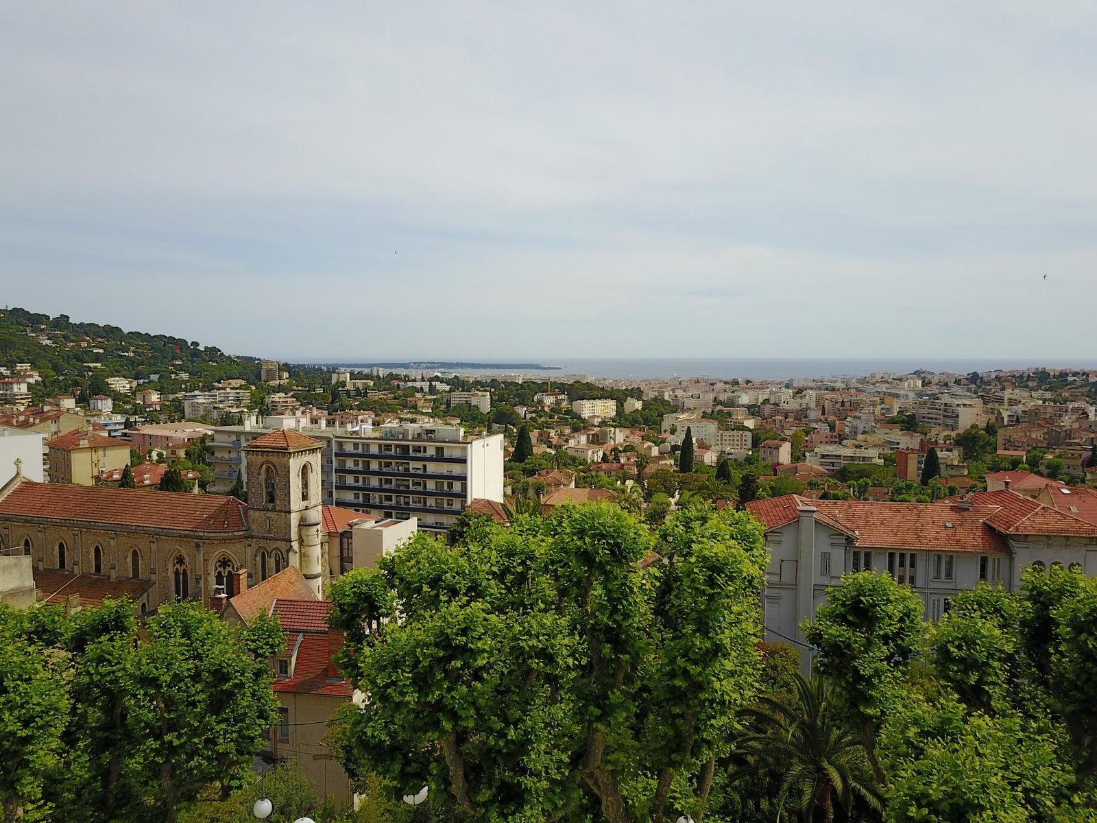 The view from Le Cannet over the rooftops to Cannes and the sea
