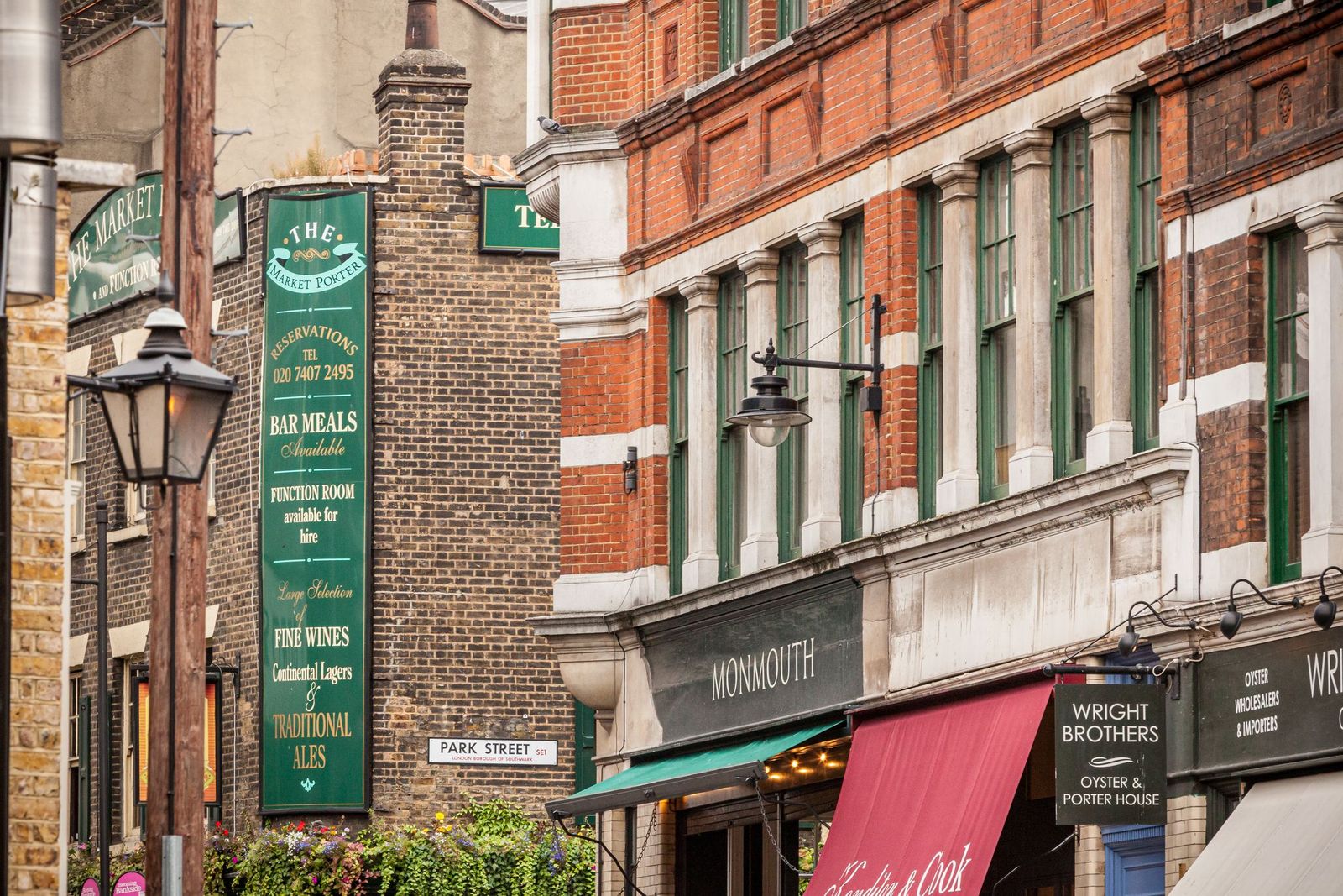 Restaurants, pubs and bars around Borough Market