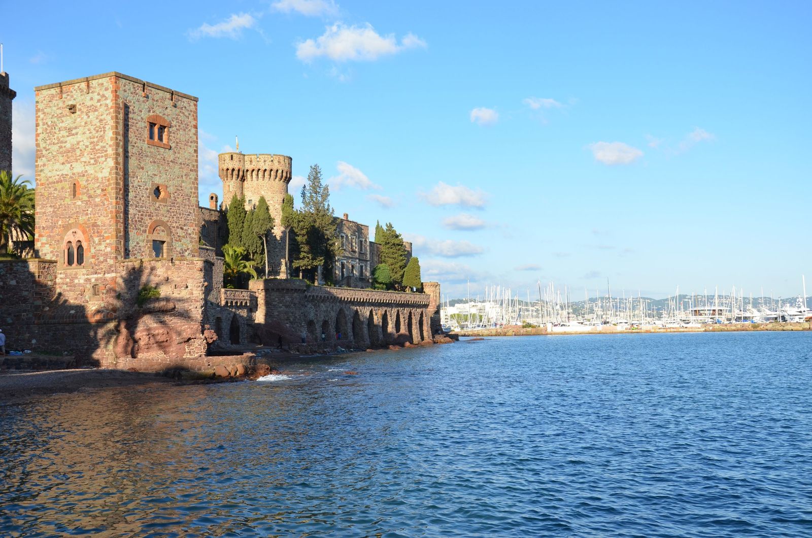 The Château de la Napoule and the marina at Mandelieu-la-Napoule
