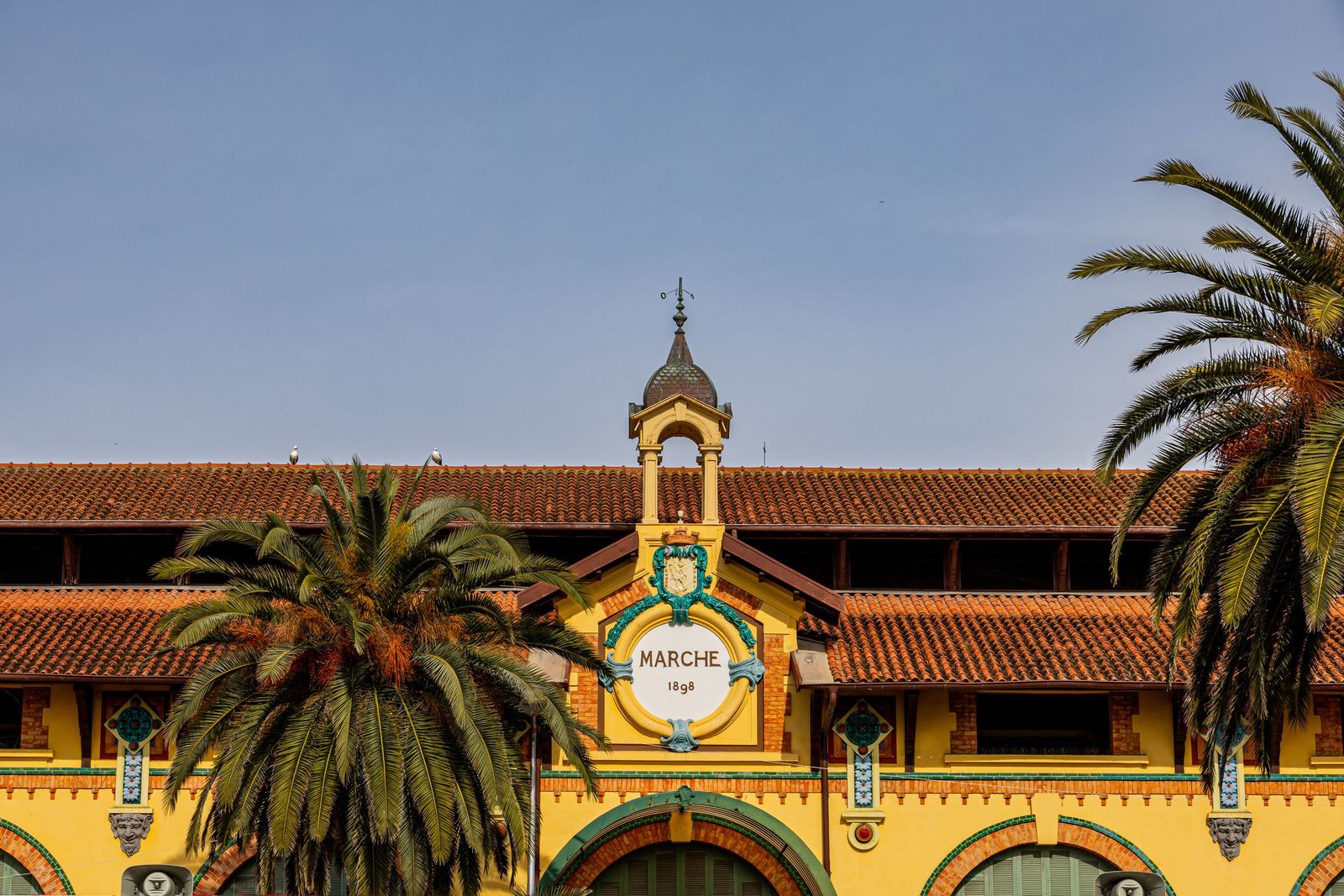 The covered market in the old town of Menton