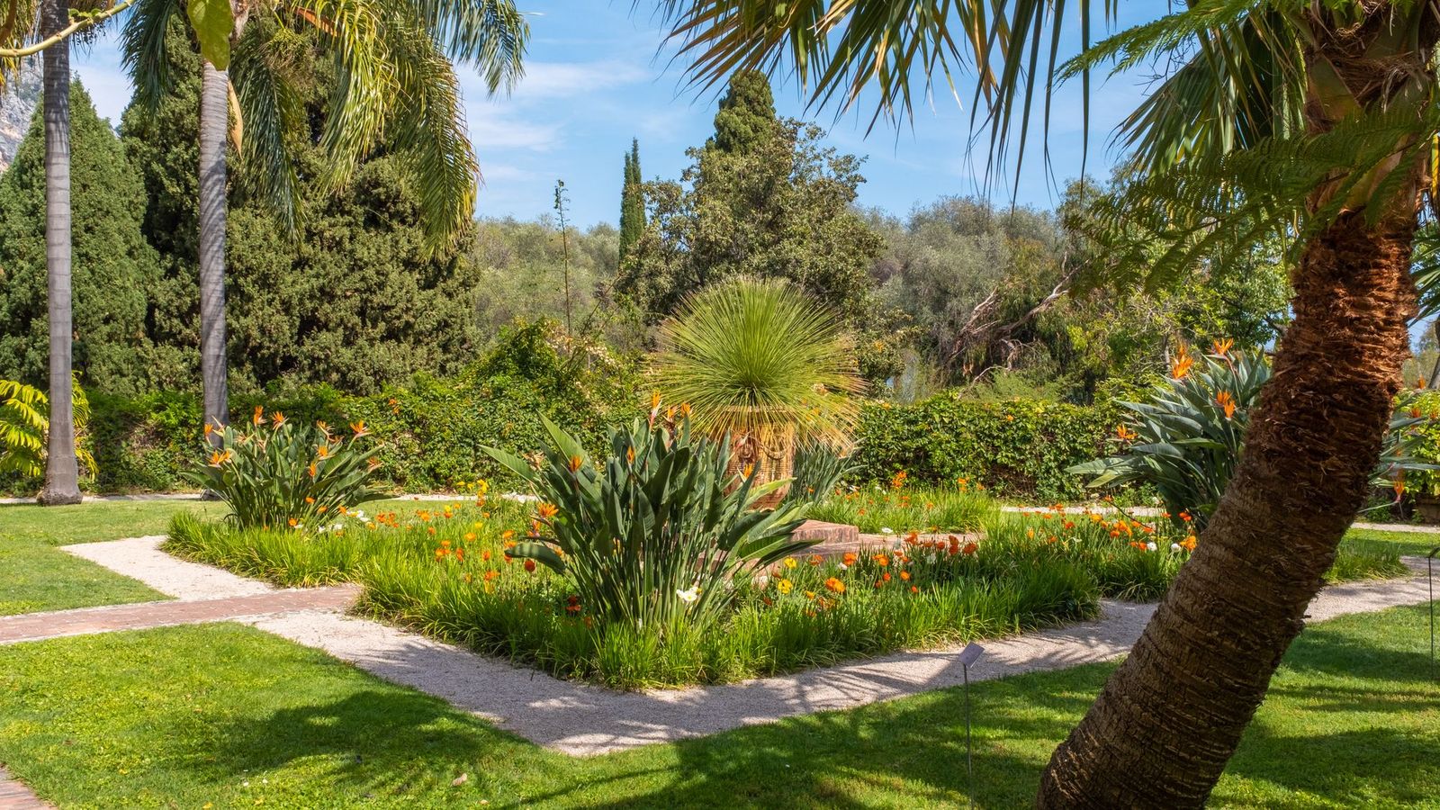 The formal garden of the Val Rahmeh botanical garden in Menton