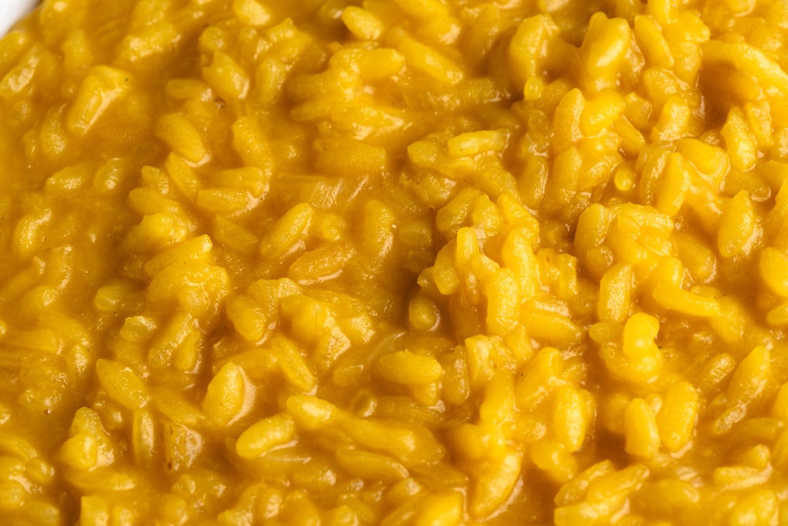 Risotto alla milanese, golden with saffron