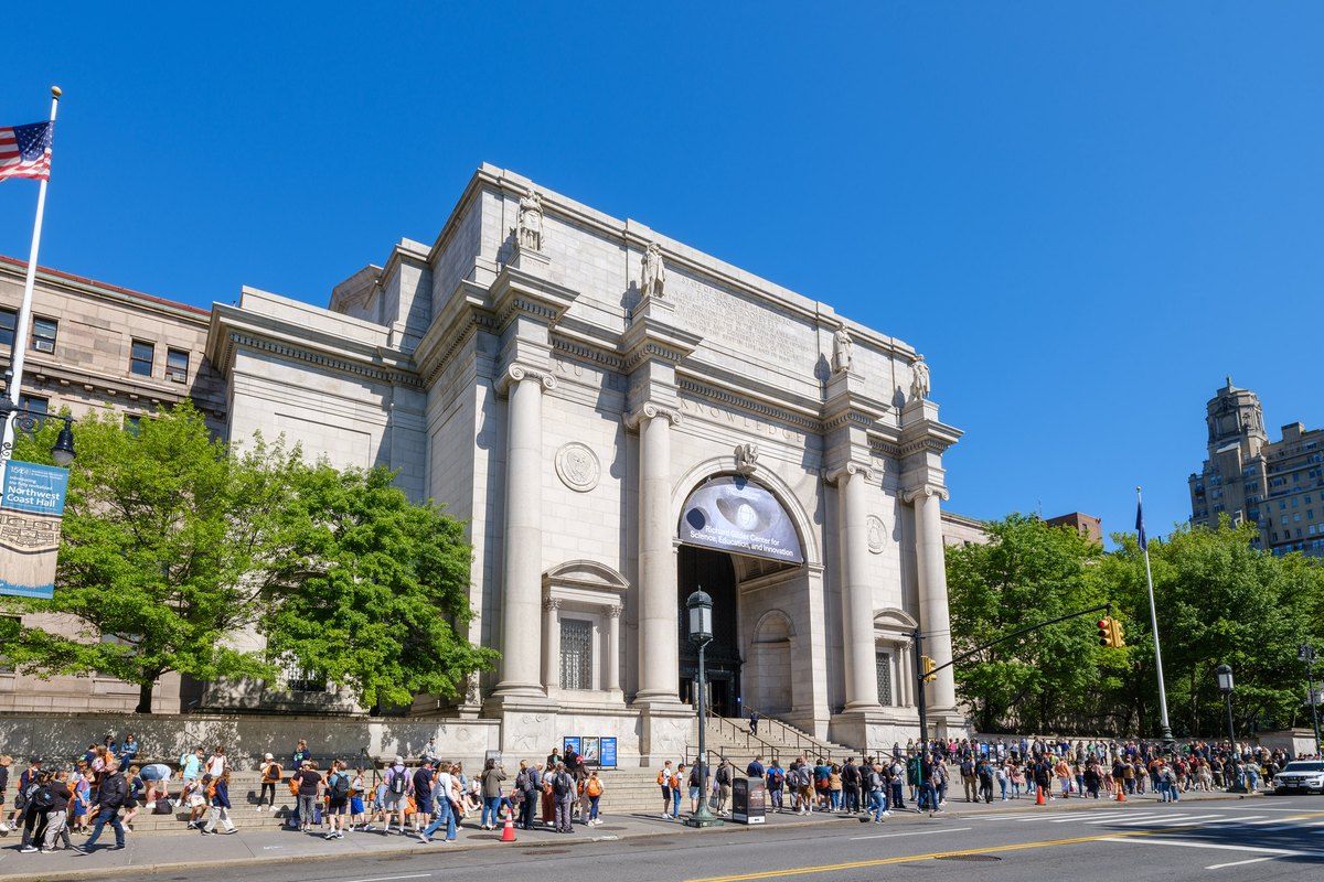 The Central Park West façade of the American Museum of Natural History on a sunny day