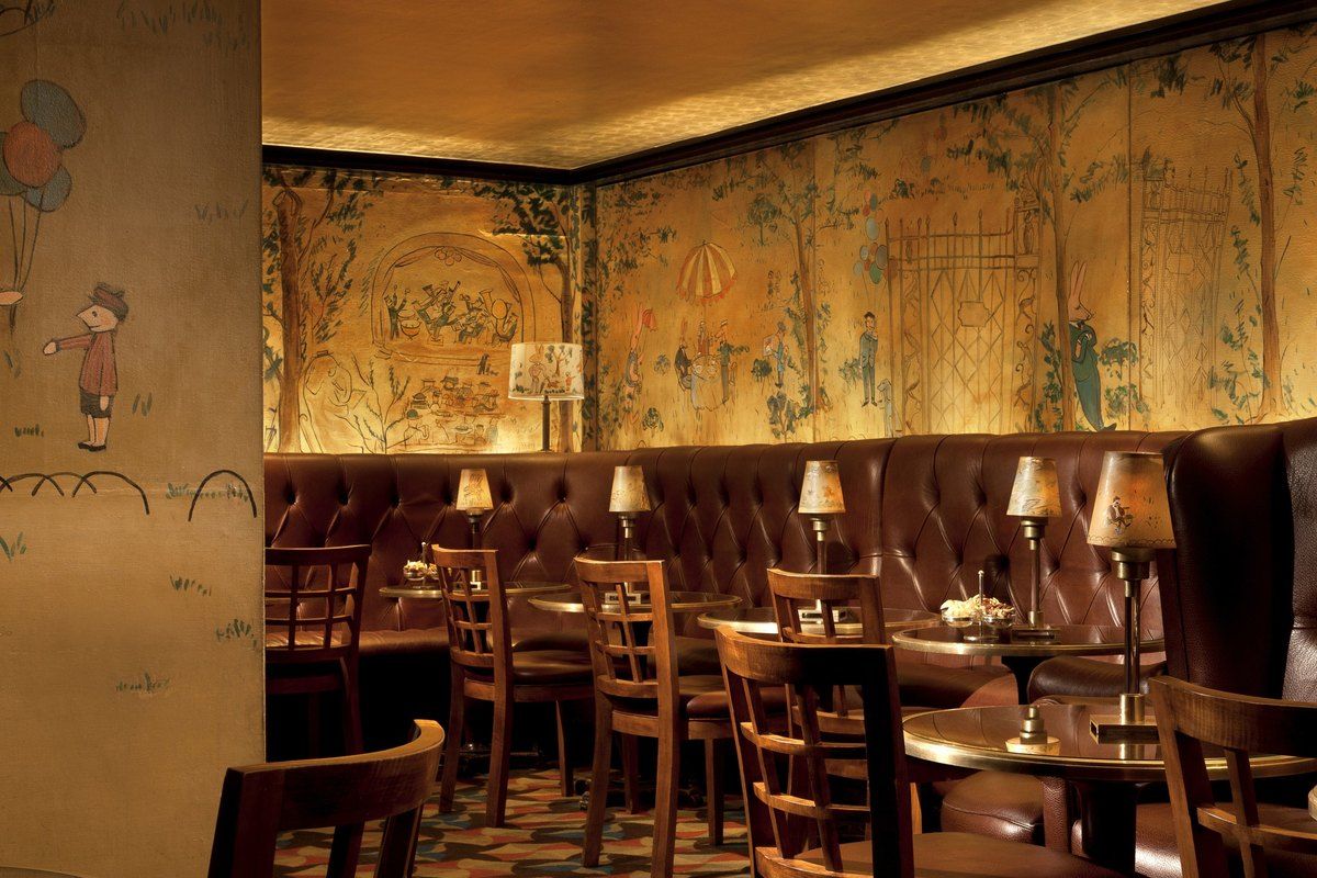 Ludwig Bemelmans' Central Park murals and banquettes in Bemelmans Bar at The Carlyle