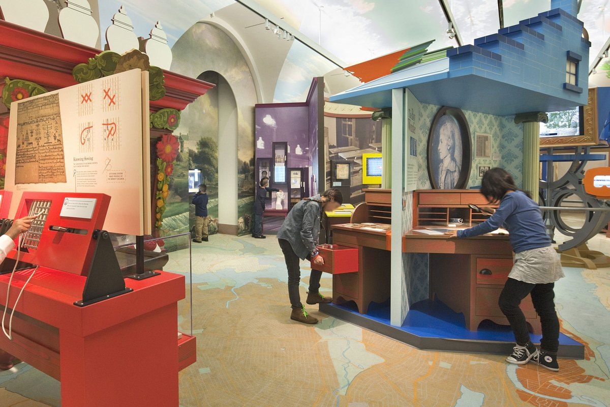 Hands-on history displays inside the DiMenna Children's History Museum at the New York Historical