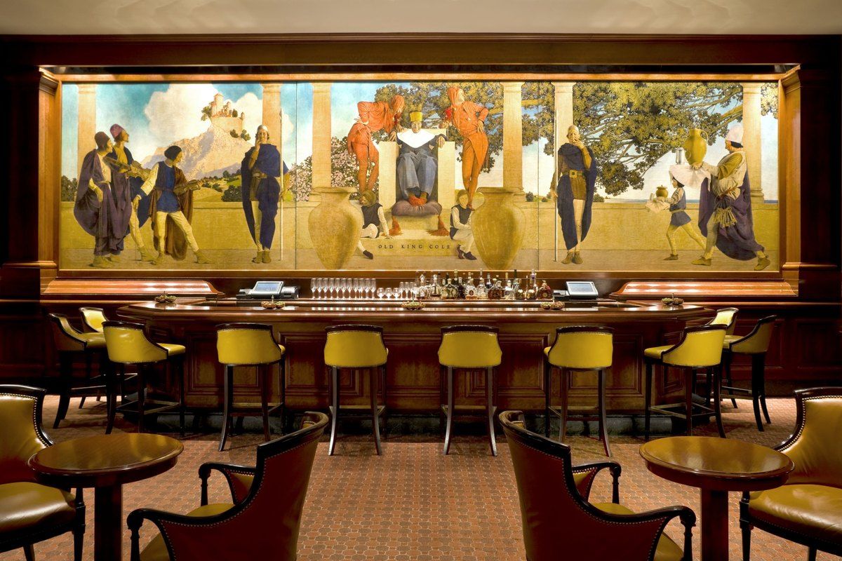 The Maxfield Parrish mural above the bar at the King Cole Bar in The St. Regis New York