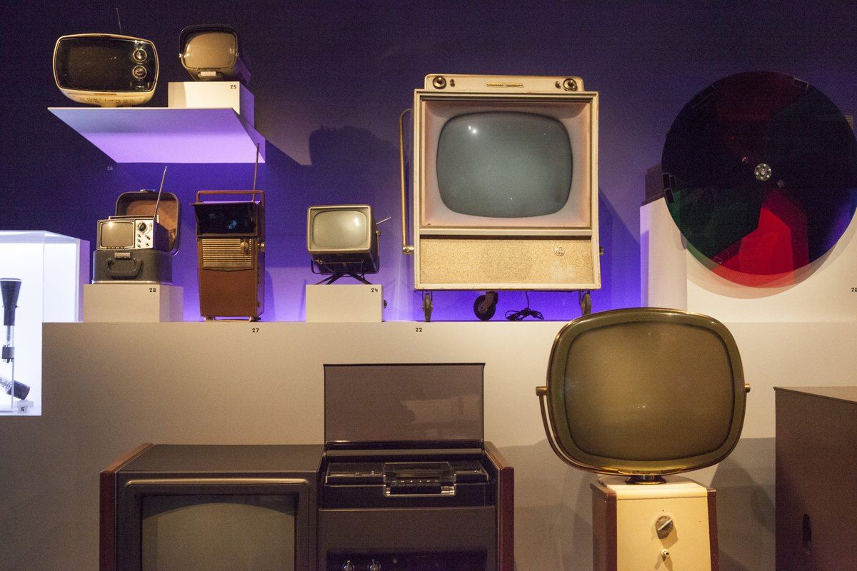 Vintage television sets on display at the Museum of the Moving Image in Astoria