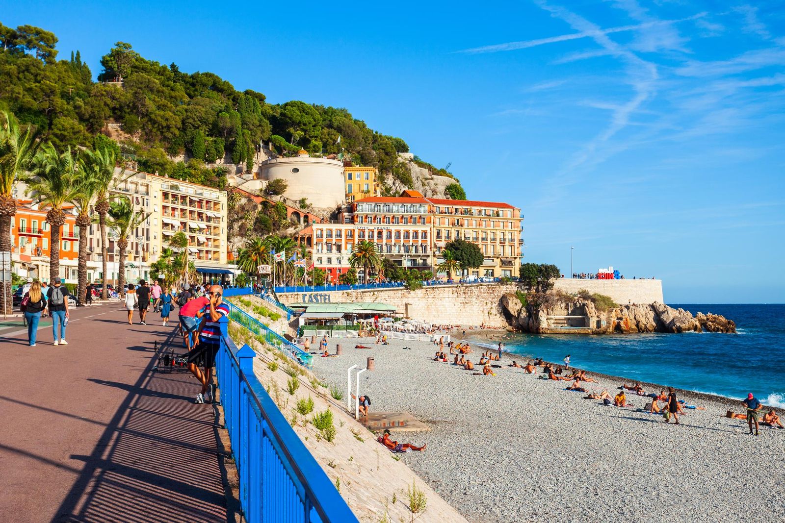 Blue Beach on the seafront in Nice