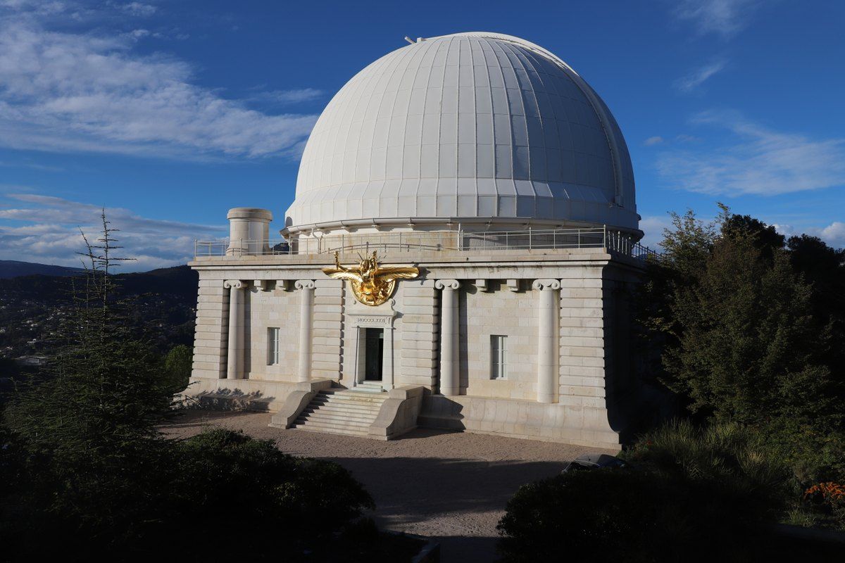 The great white dome of the Nice Observatory on Mont-Gros above the city