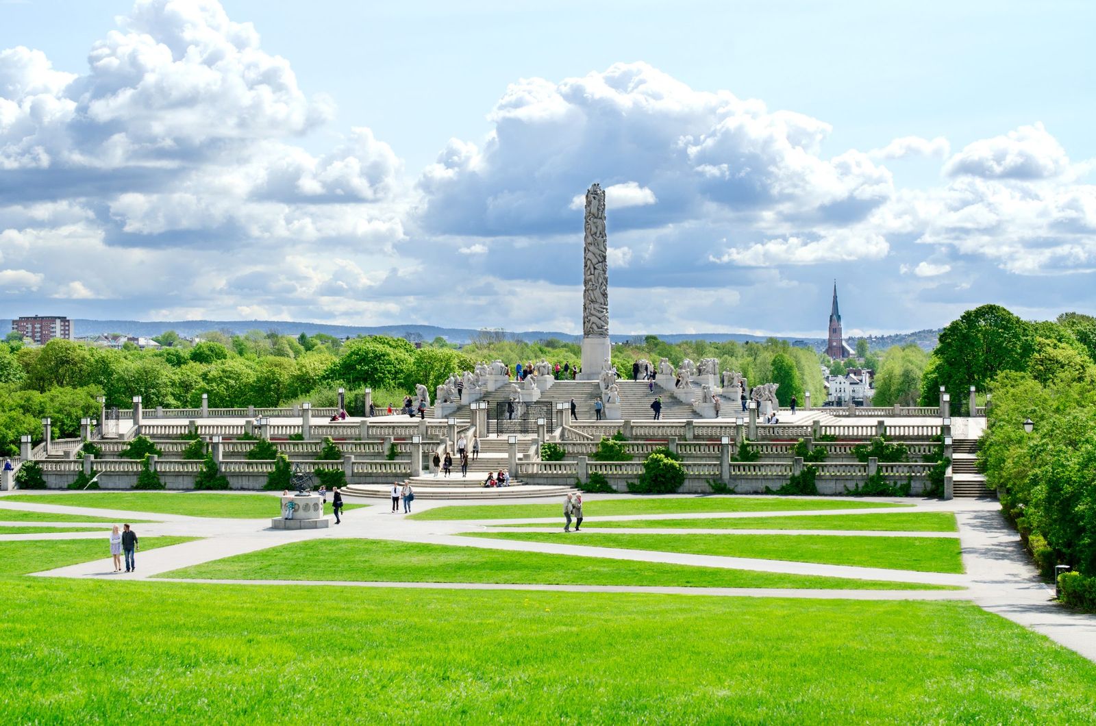 People walking in Vigeland Park