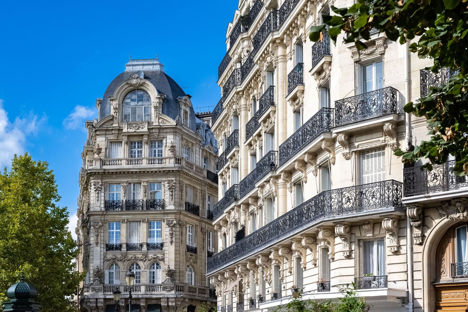 Haussmann buildings on a Paris street