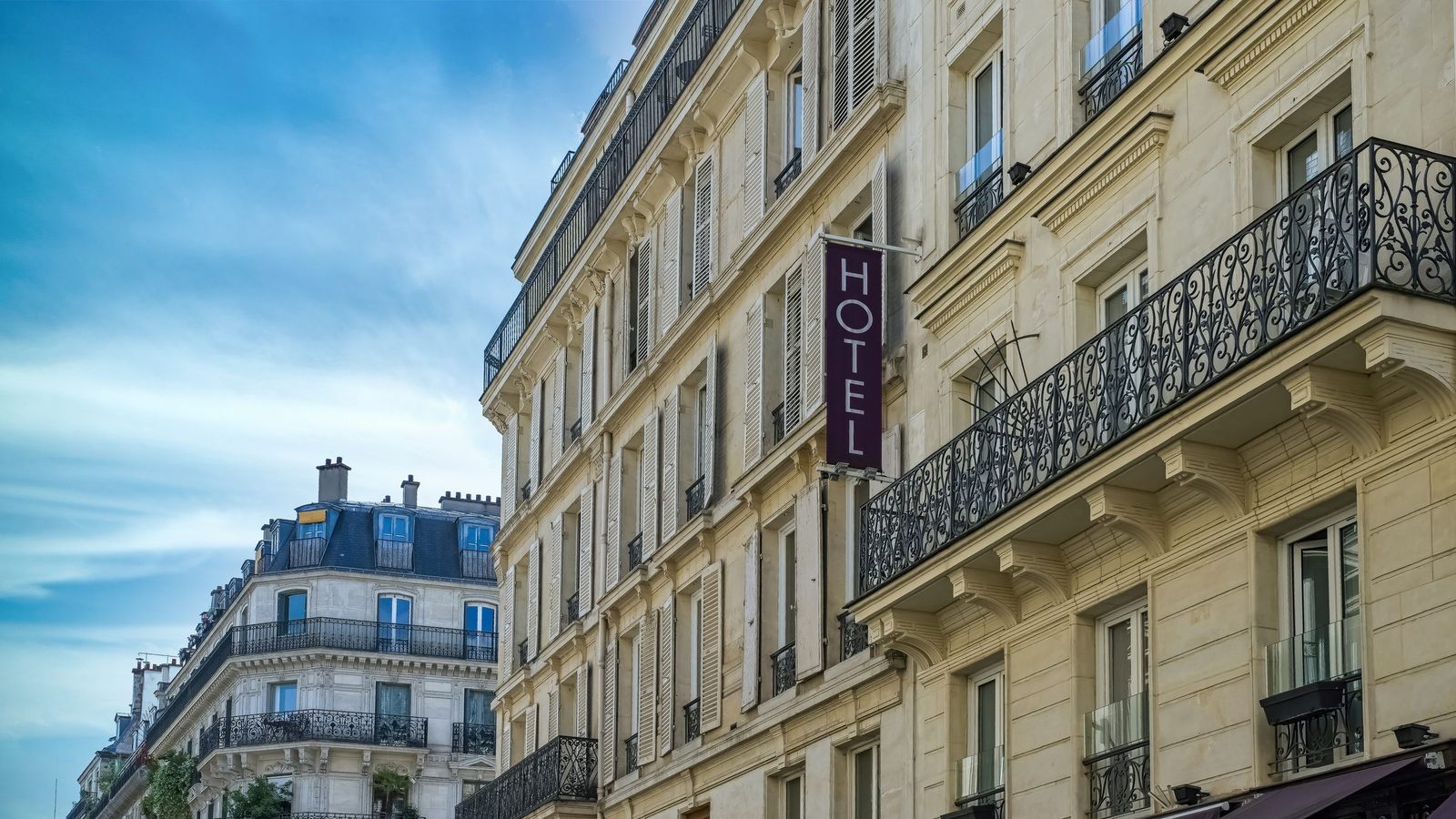 A hotel on a classic Paris façade