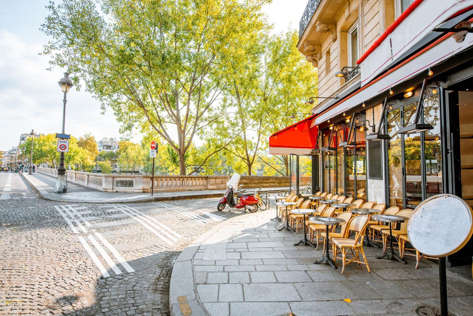 A café terrace on a Paris morning