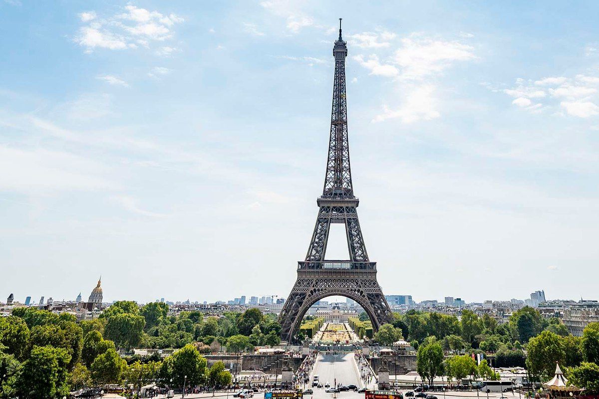 The Eiffel Tower above the Champ-de-Mars