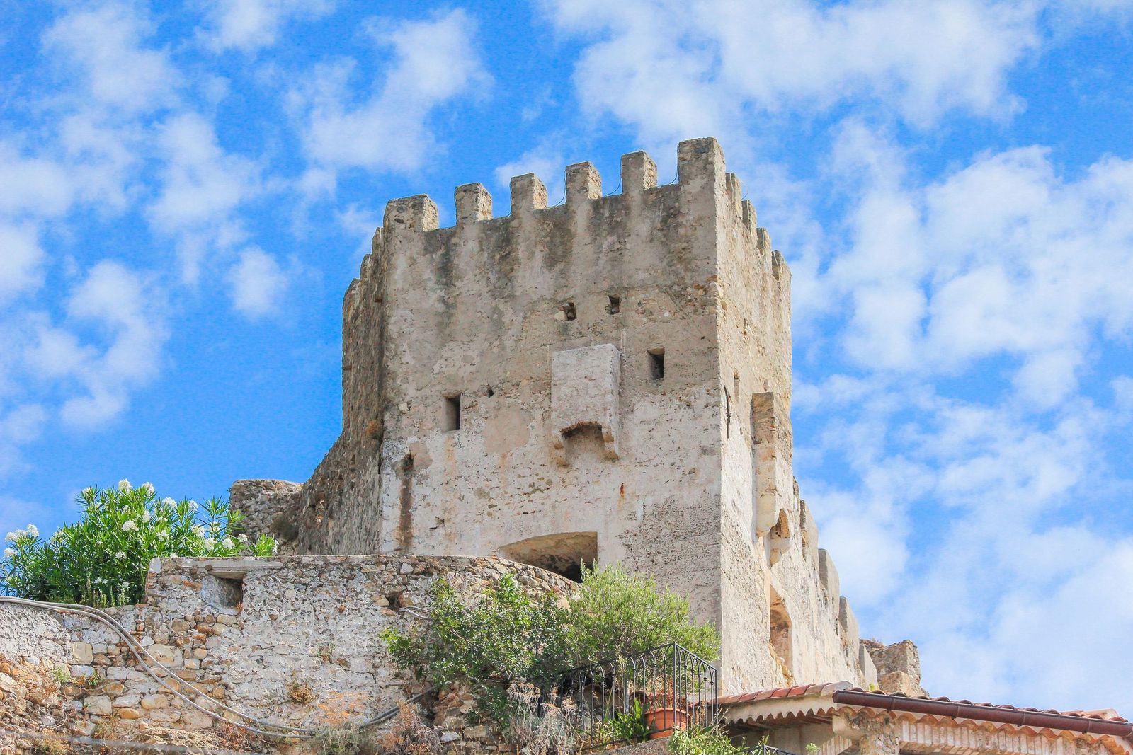 The stone keep of Roquebrune's medieval castle