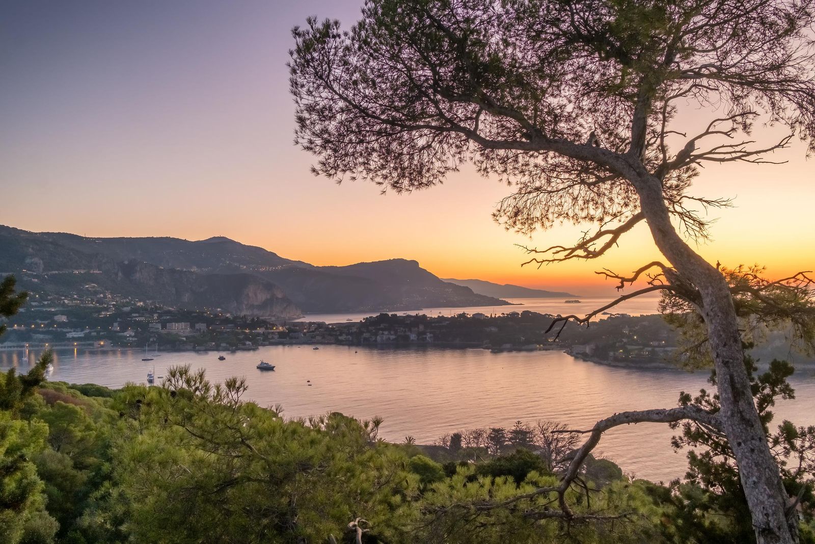 Yachts at anchor in the bay of Saint-Jean-Cap-Ferrat