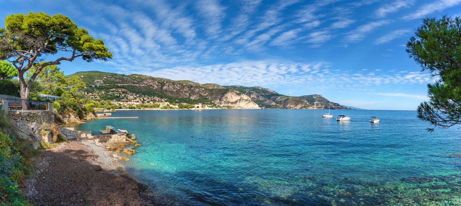 A wide view over the beach at Saint-Jean-Cap-Ferrat