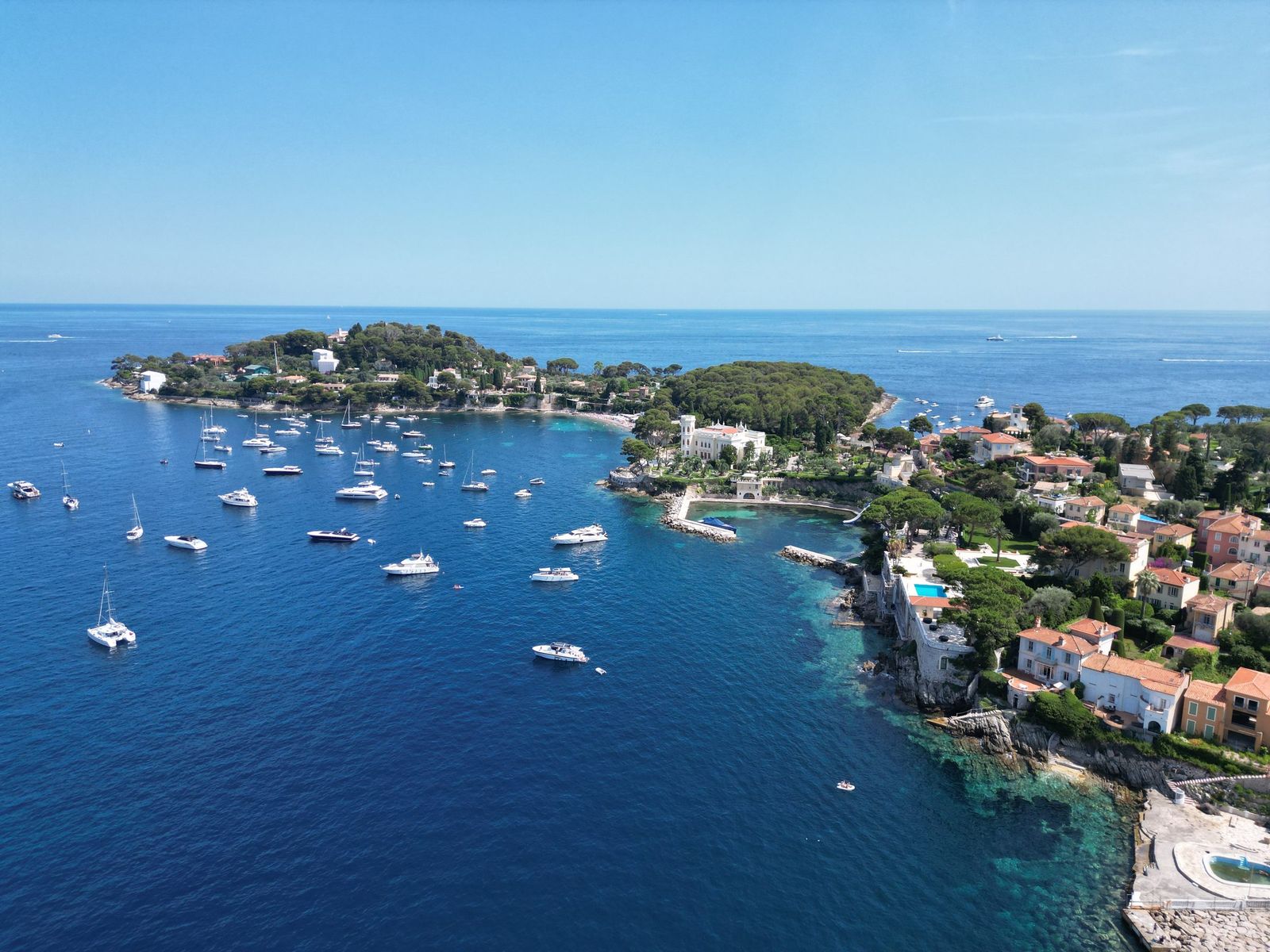 Yachts in the bay off the Cap Ferrat peninsula