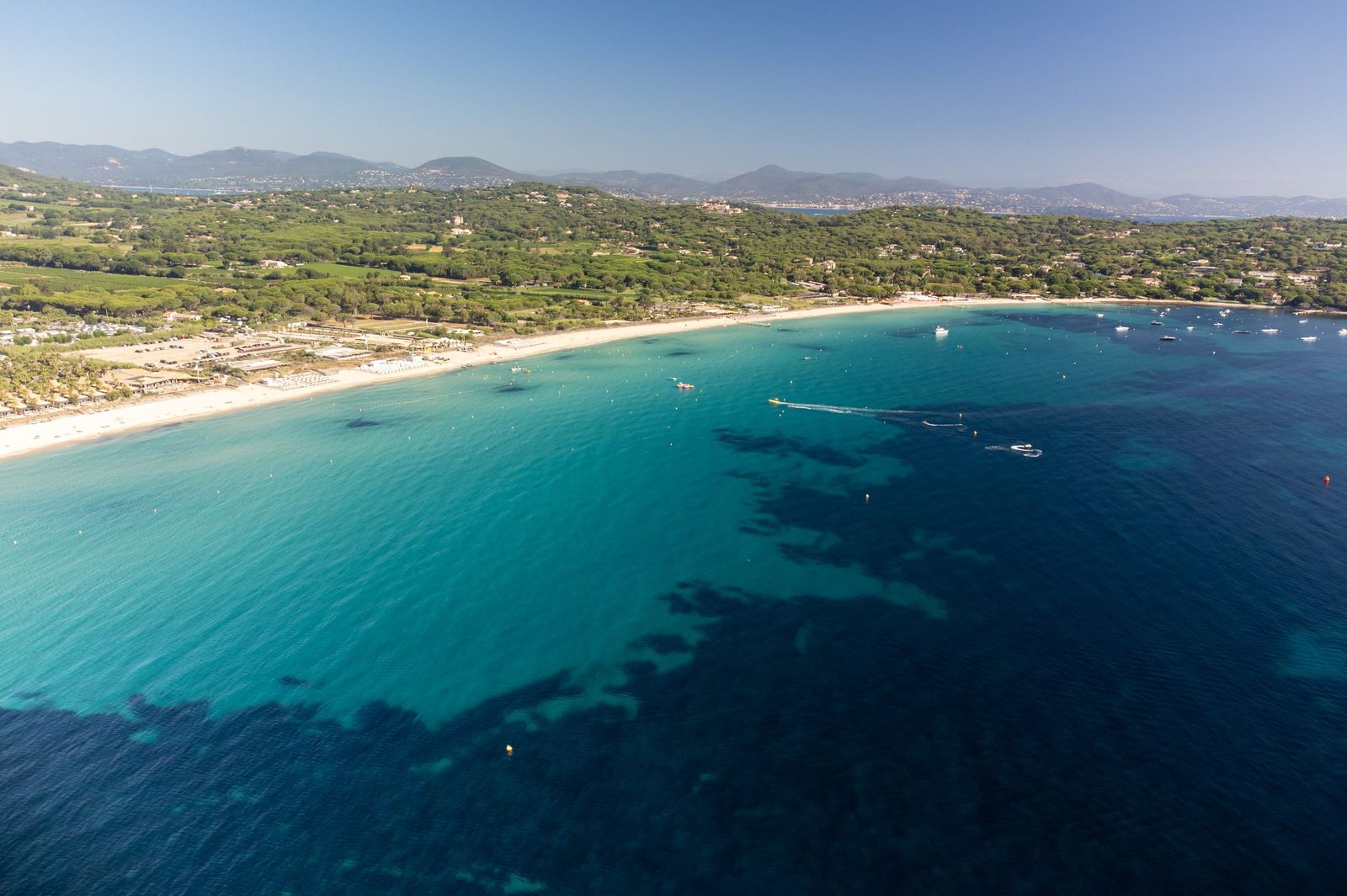 The Plage de Pampelonne near Saint-Tropez from the air