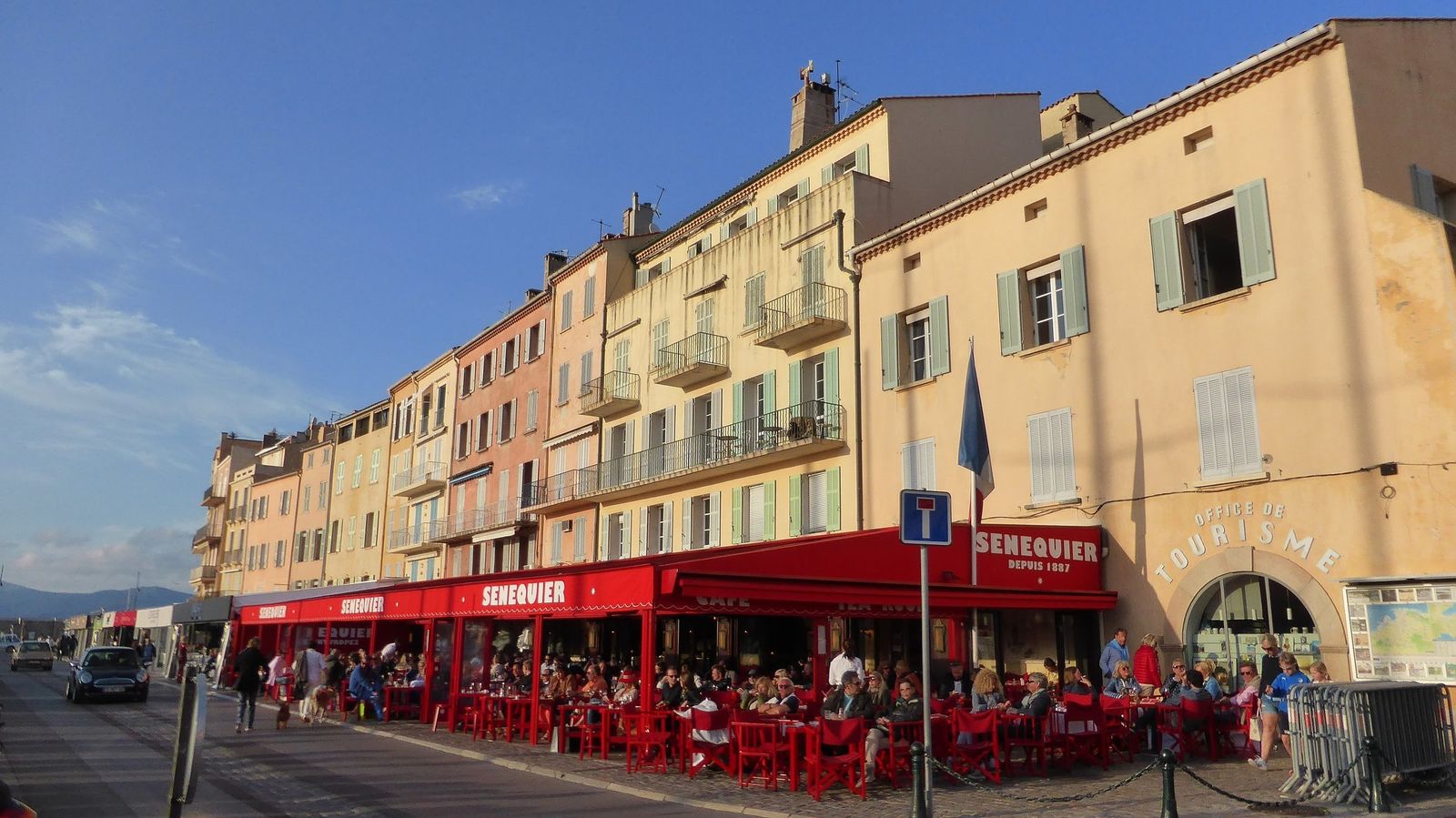 The terrace of Café Sénéquier on the harbour of Saint-Tropez