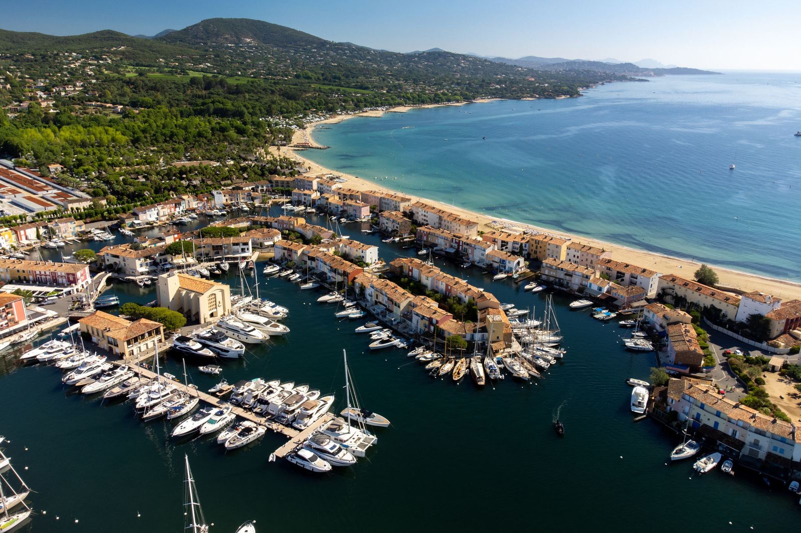 The Gulf of Saint-Tropez from the air, with Port Grimaud