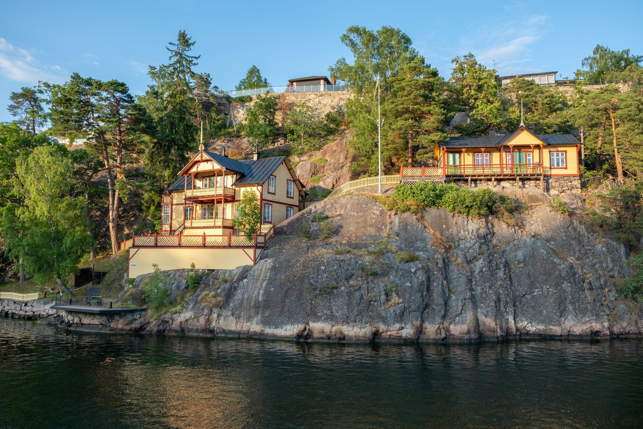 A seaside villa on the rocks at Sandhamn in the Stockholm archipelago