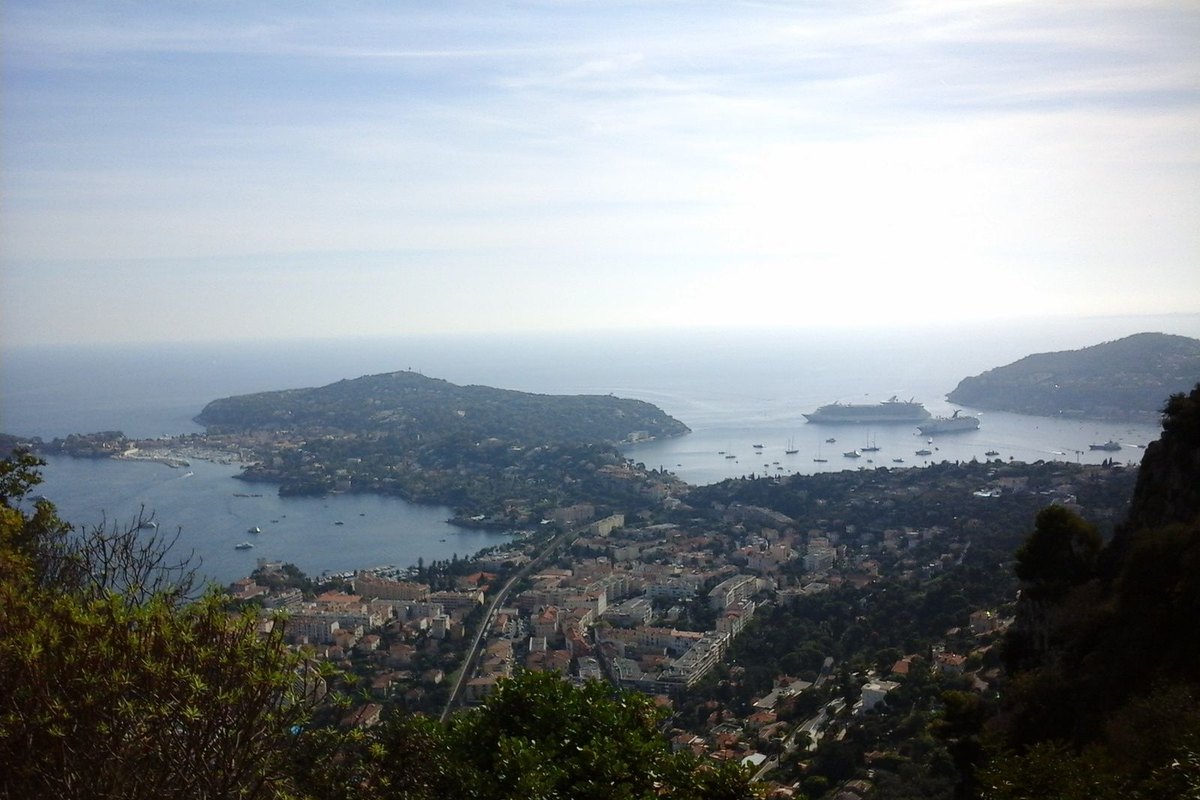 View from the Plateau Saint-Michel above Villefranche-sur-Mer and Beaulieu