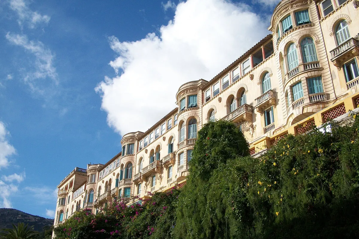 The Belle Époque façade of the former Riviera Palace hotel in Beausoleil above Monaco