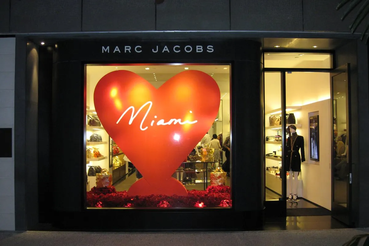 The Marc Jacobs shop window at Bal Harbour Shops, Miami