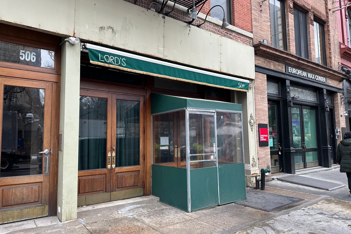 Exterior of Lord's restaurant, NYC, showing green awning with 'LORD'S' signage and entrance doors at 506.