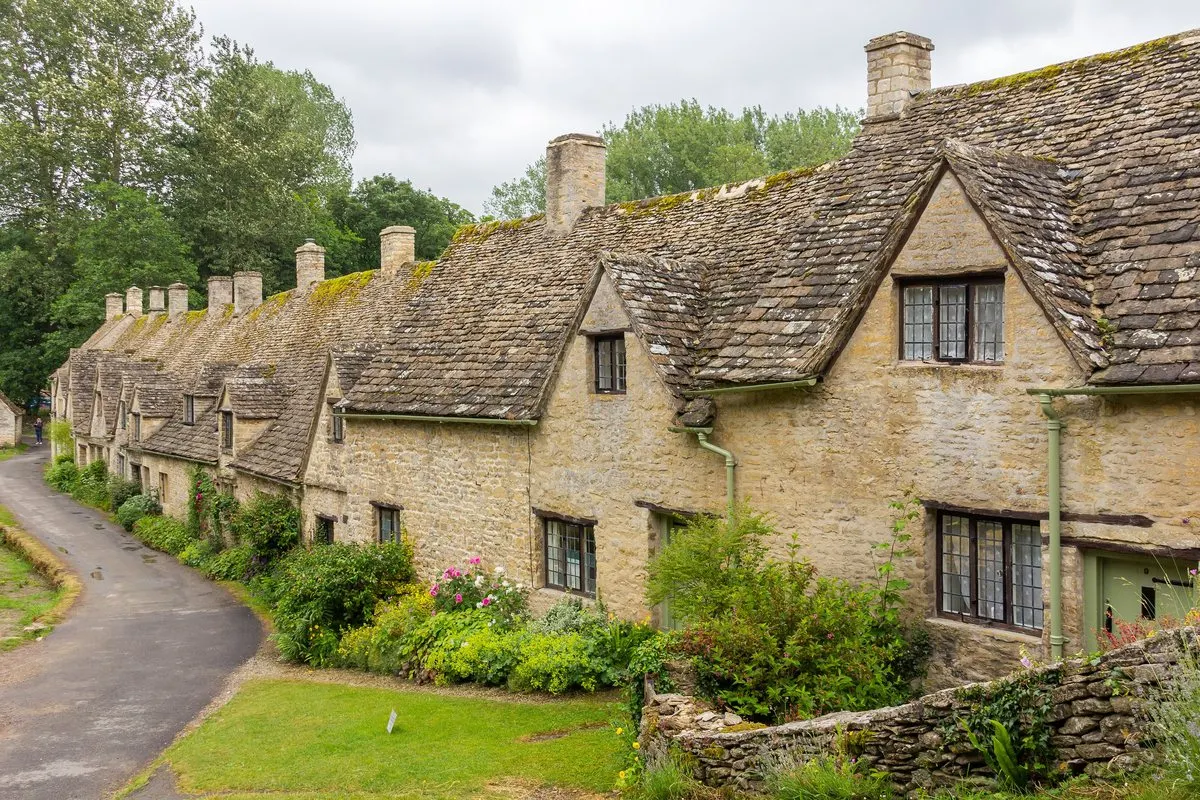 The stone cottages of Arlington Row in Bibury in the Cotswolds