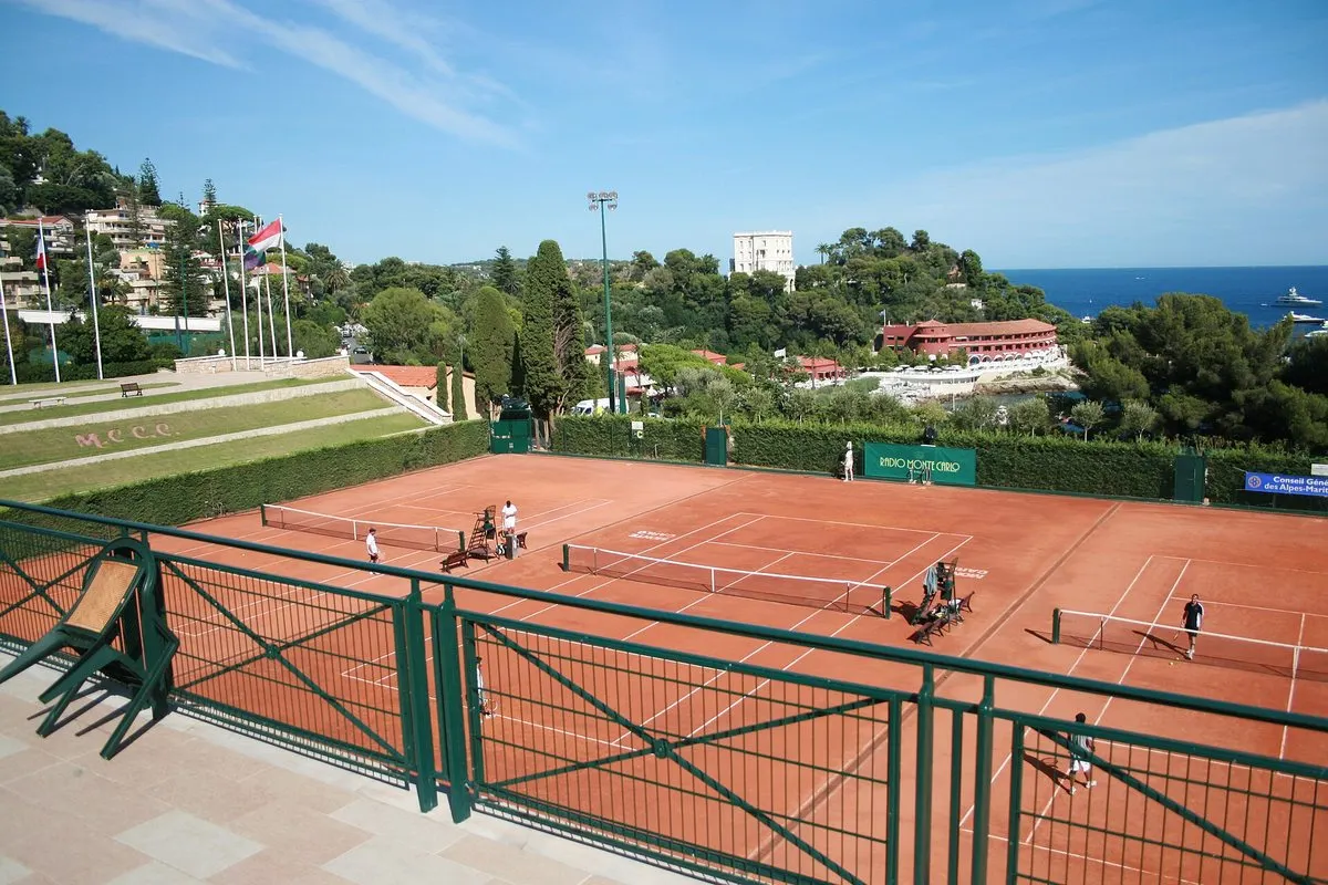 Clay courts of the Monte Carlo Country Club terraced above the sea, home of the Rolex Monte-Carlo Masters