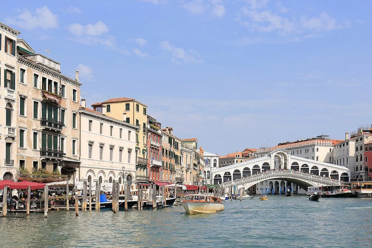 The Grand Canal and the Rialto Bridge in Venice