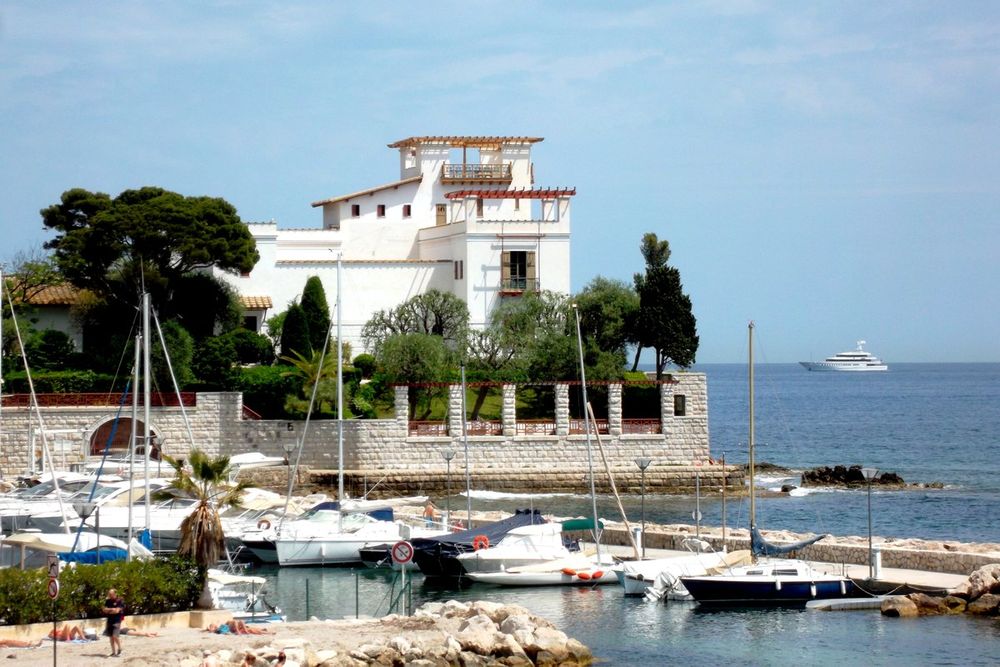 Olive trees and pines in the Mediterranean garden of the Villa Kérylos, Beaulieu-sur-Mer