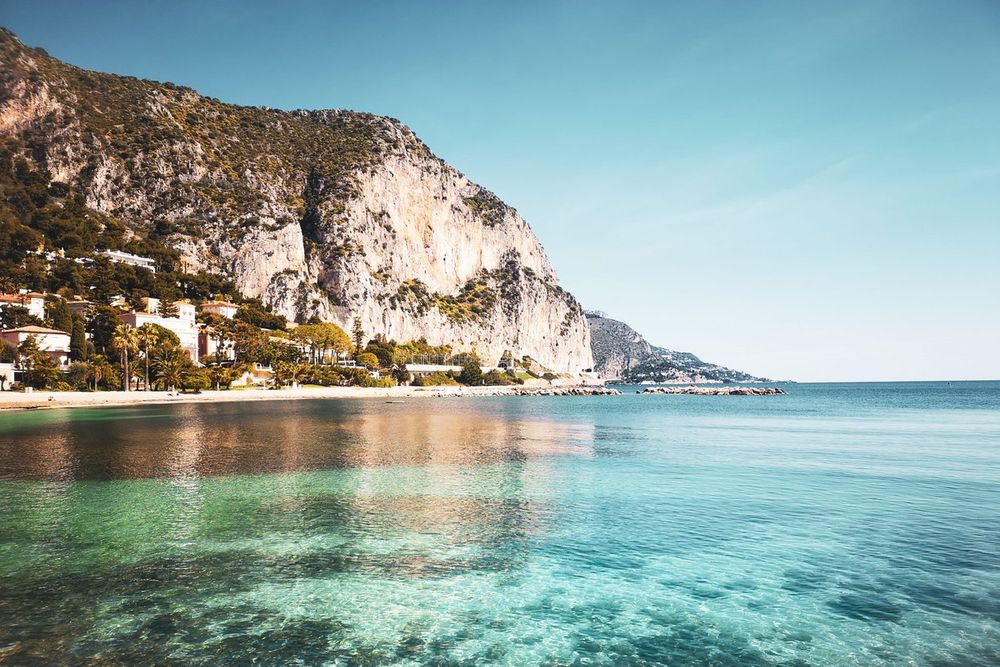 The Plage de la Petite Afrique and its pine wood, Beaulieu-sur-Mer