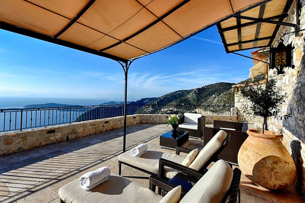 The medieval terrace of Château Eza in Èze village