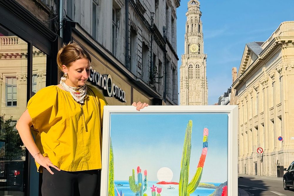 A painting by Ségolène Cassoret from her exhibition in Èze village