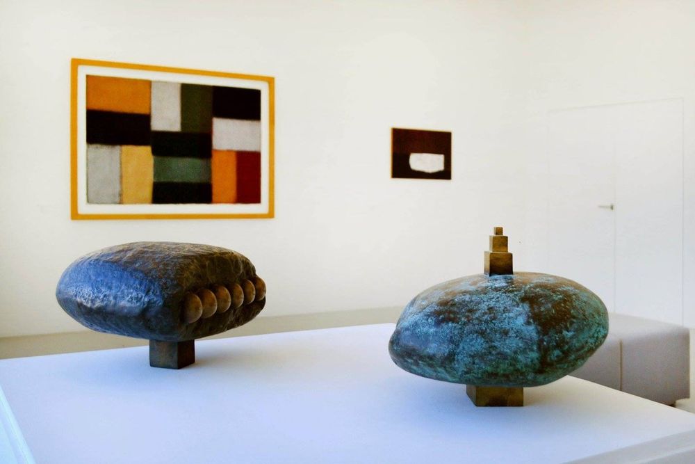 Geometric abstract works and ceramics on display at the Espace de l'Art Concret
