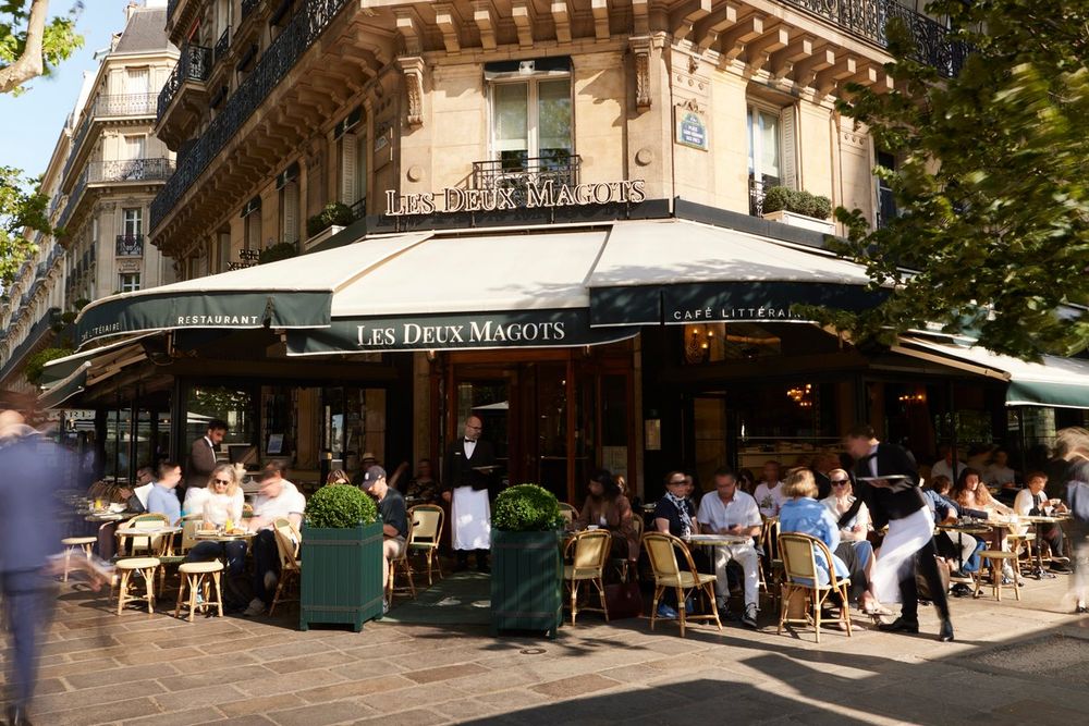 Café Les Deux Magots on place Saint-Germain-des-Prés