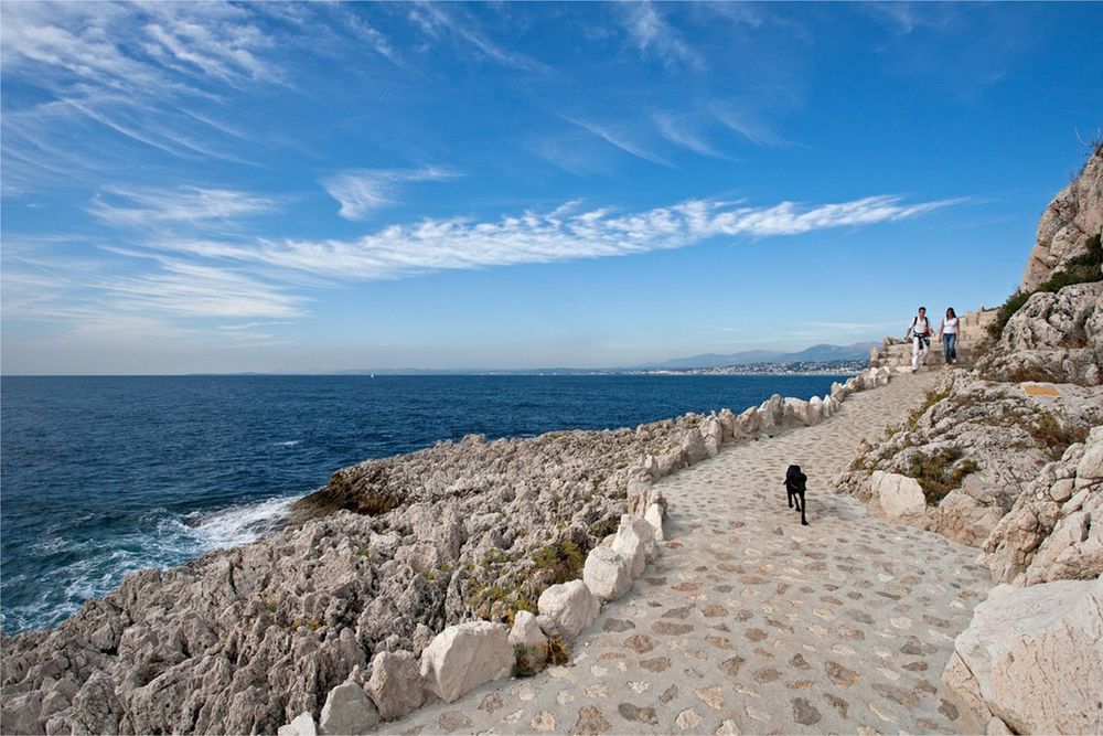 The rocky southern shore of Cap Ferrat on the coastal path