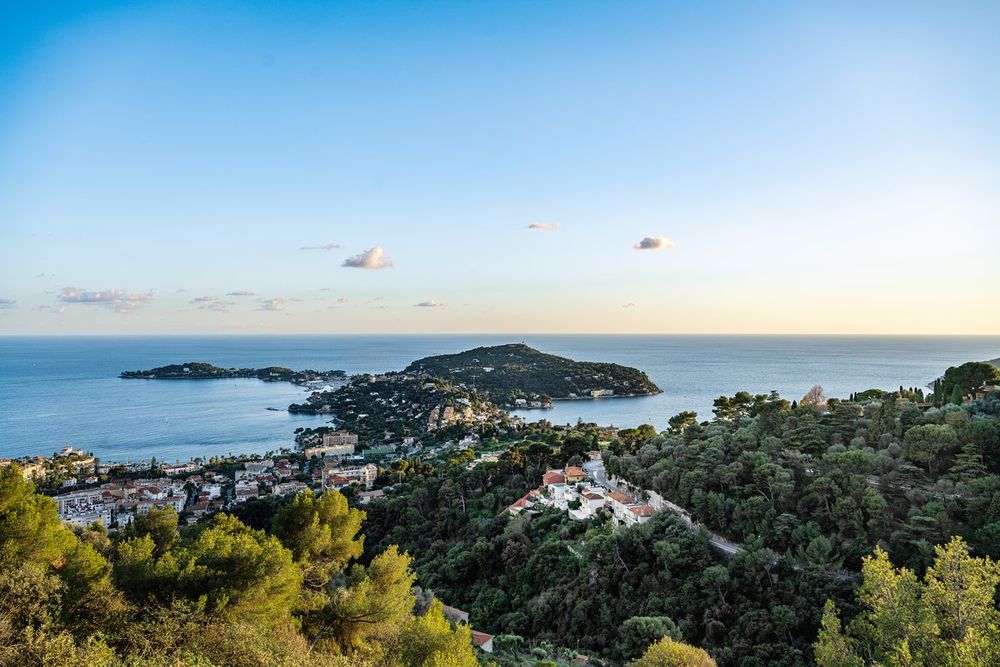View from the heights of Villefranche-sur-Mer over Beaulieu and Saint-Jean-Cap-Ferrat